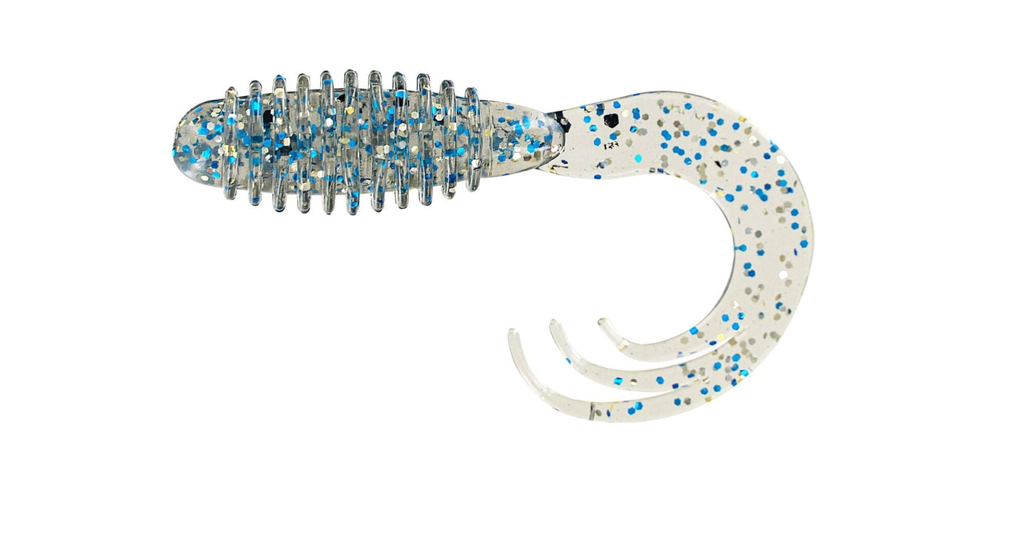 Big Bite Ring Triple Grub 2in 10ct Blue Glitter - MarineQuest Supply