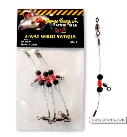 BnM Catfish Gear 3 - Way Bumping Swivels 3ct - MarineQuest Supply