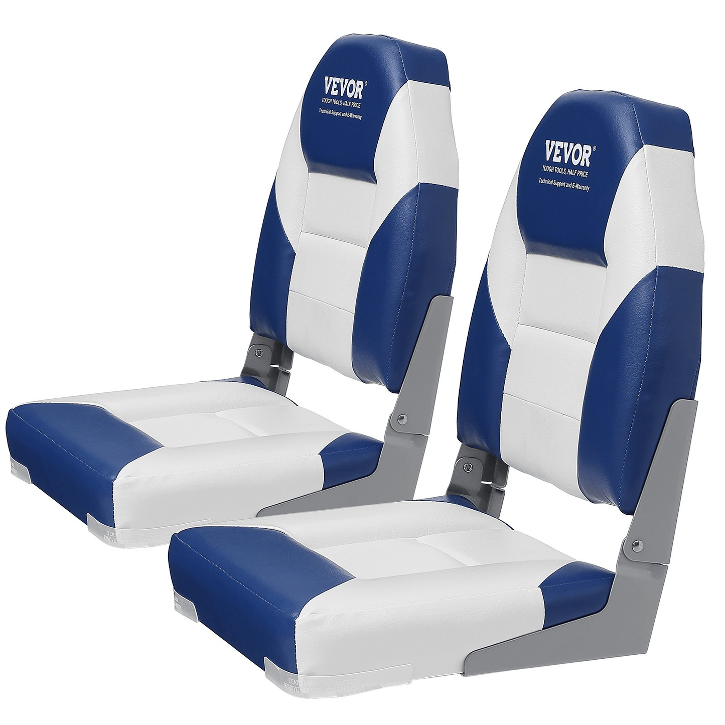 VEVOR Boat Seats, 21.85" High Back Boat Seat, Folding Boat Chair with Thickened Sponge Padding and Hinge, Fold - Down Boat Captain Chairs for Fishing Boat, Sightseeing Boat, Speedboat, Canoe, 2 - Pack - MarineQuest Supply