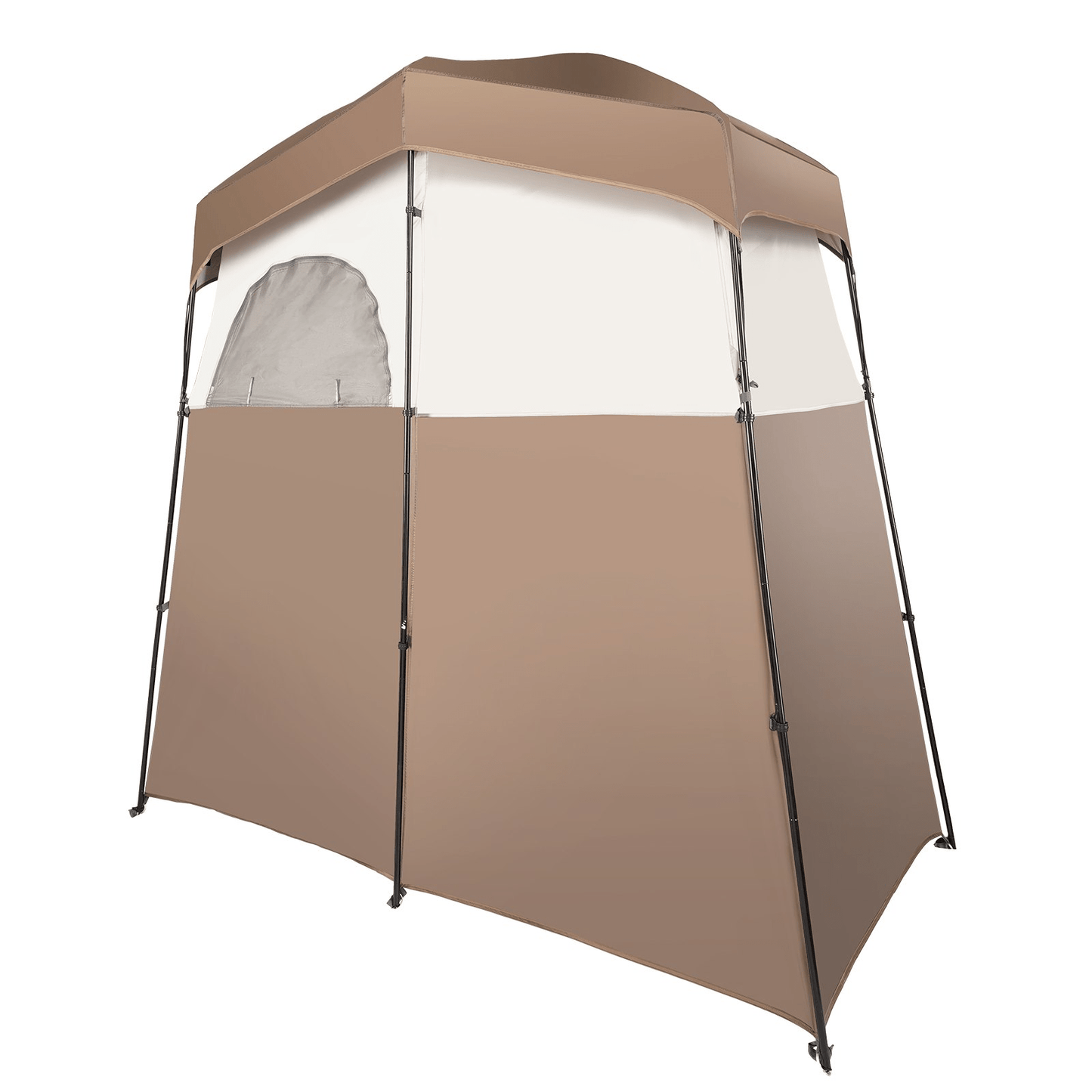 VEVOR Camping Shower Tent, 83" x 42" x 83" 2 Rooms Oversize Outdoor Portable Shelter, Privacy Tent with Detachable Top, Pockets, Hanging Rope and Clothesline, for Dressing, Changing, Toilet, Bathroom - MarineQuest Supply