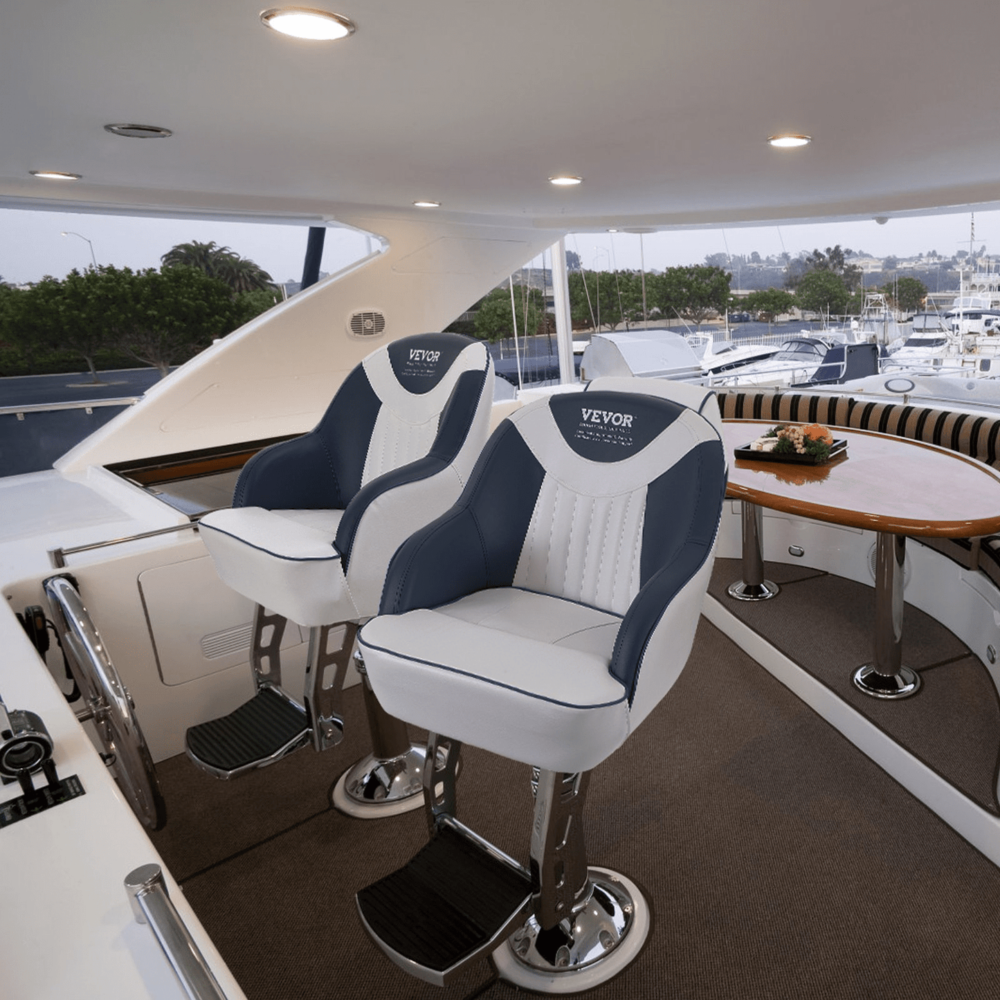 VEVOR Captain Bucket Seat, Pontoon Boat Seat with Thickened Sponge Padding, Boat Captain Chair for Fishing Boat, Sightseeing Boat, Speedboat, Canoe, 1 - Piece - MarineQuest Supply