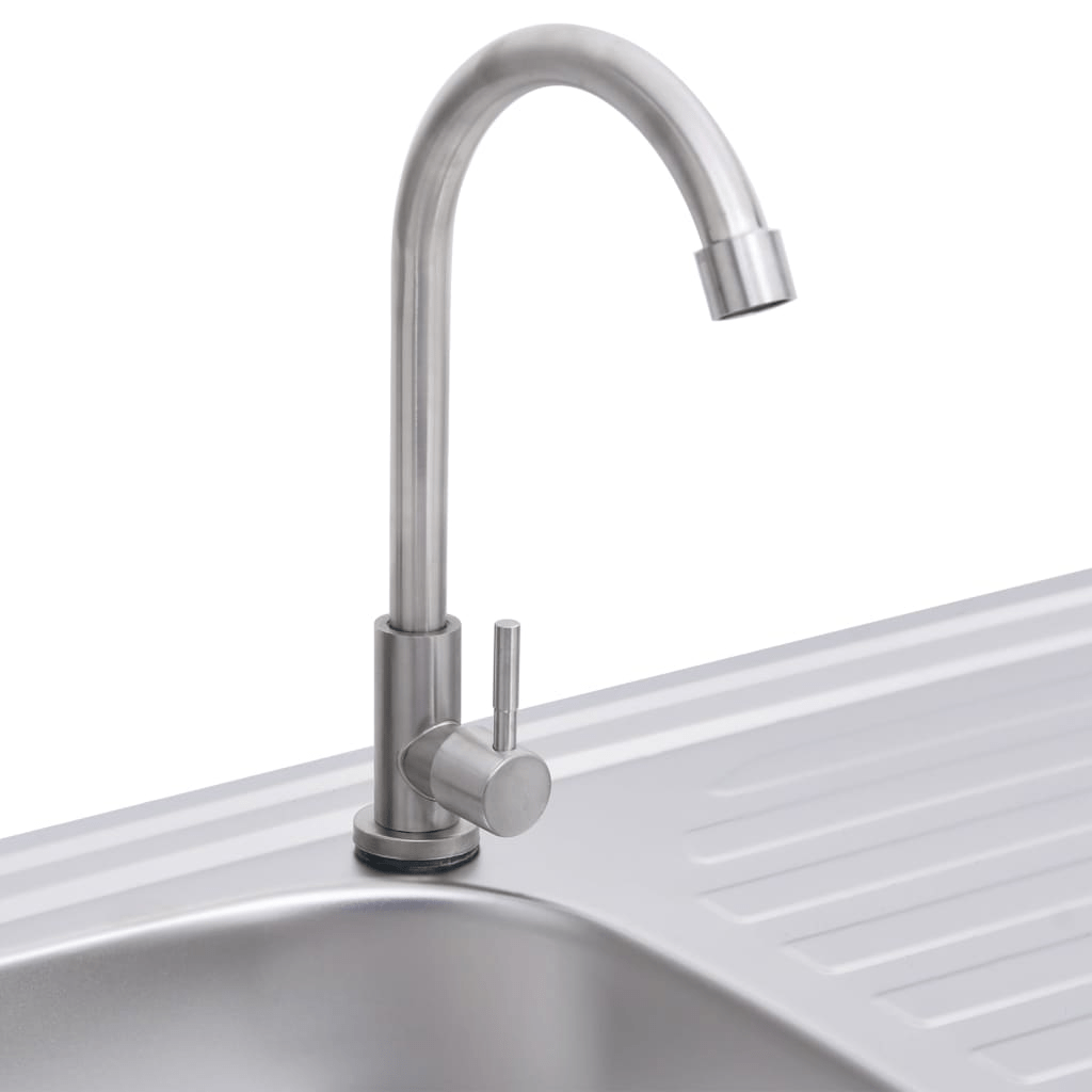 VidaXL Camping Sink Single Basin with Tap Stainless Steel - MarineQuest Supply