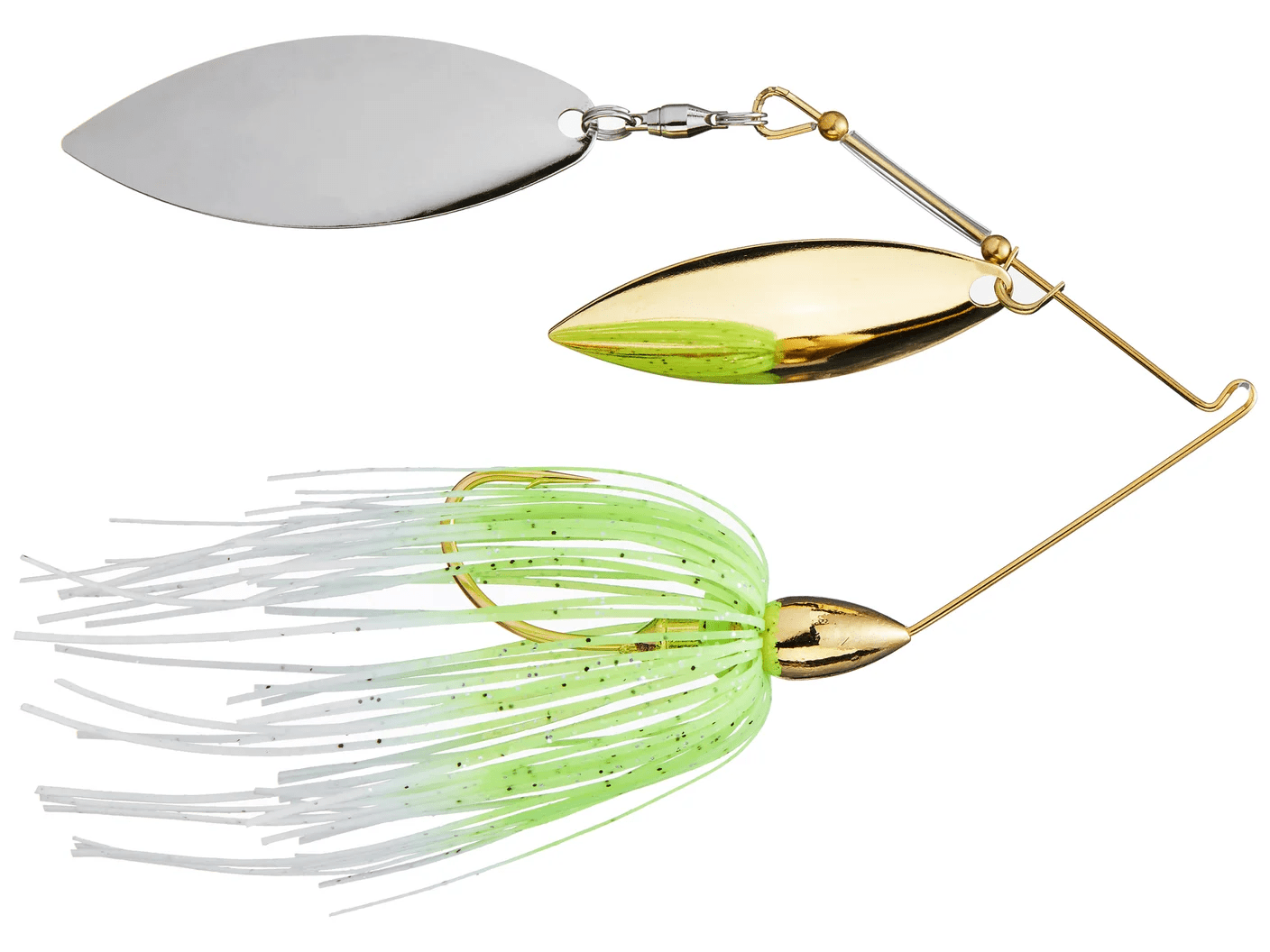 War Eagle Spinnerbait Gold Frame DWLR 3/8 White/Chart - MarineQuest Supply