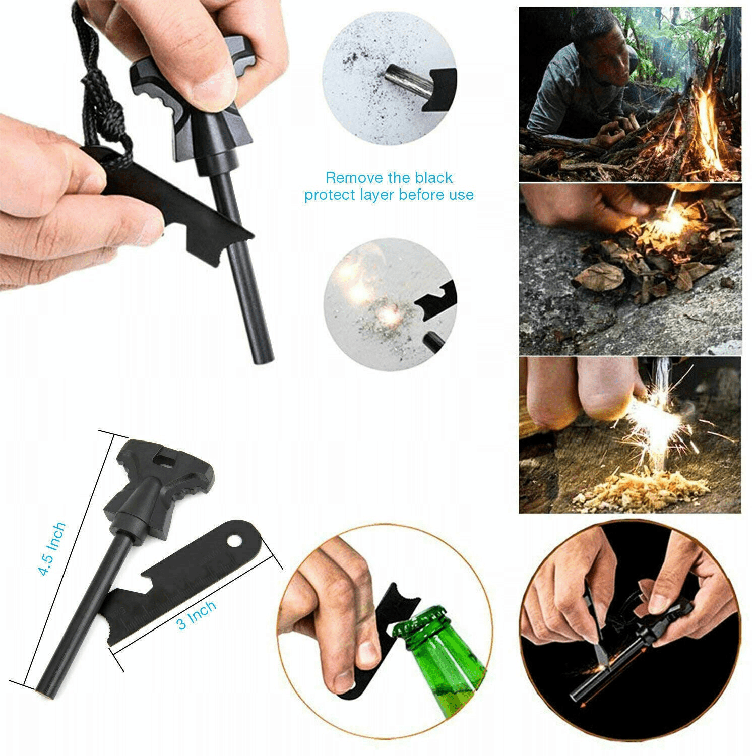 14 in 1 Outdoor Emergency Survival And Safety Gear Kit Camping Tactical Tools SOS EDC Case - MarineQuest Supply