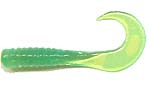 Action Bait 3in Curly Grubs 25pk Lime Chartreuse - MarineQuest Supply