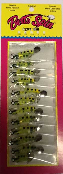 Betts Spin 1/32 Chartreuse Black Stripe 12/cd - MarineQuest Supply