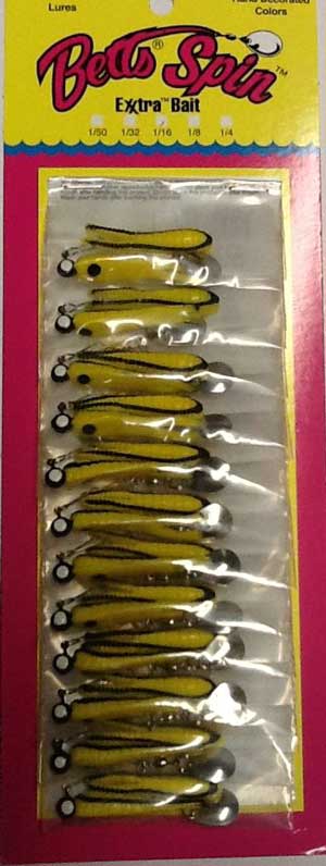 Betts Spin 1/8 Yellow Black Stripe 12/cd - MarineQuest Supply