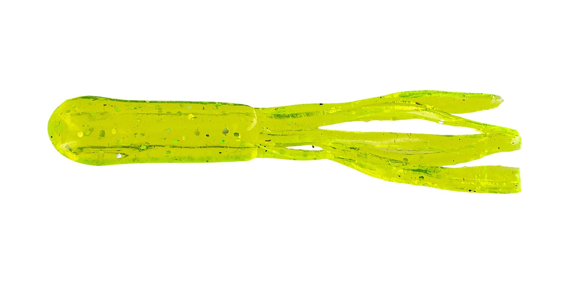 Big Bite Crappie Tubes 1.5in 10ct Chartreuse Sparkle - MarineQuest Supply