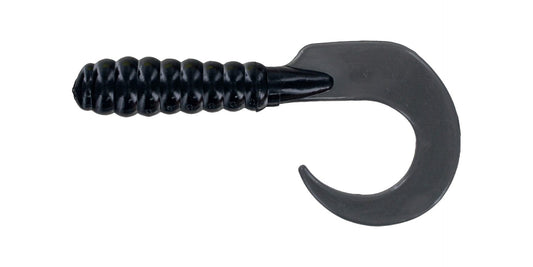 Big Bite Curl Tail Grub 2in 10ct Black - MarineQuest Supply
