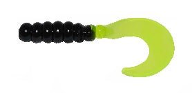 Big Bite Fat Grub 2" 100ct Black/Chartreuse - MarineQuest Supply
