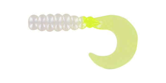 Big Bite Fat Grub 2in 10ct Pearl/Chartreuse - MarineQuest Supply