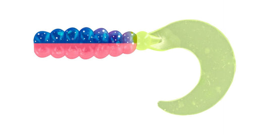Big Bite Fat Grub 2in 10ct Pink/Blue Sparkle Chartreuse - MarineQuest Supply