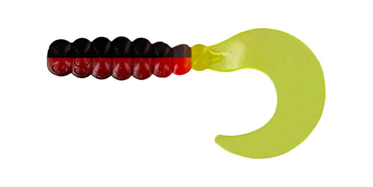 Big Bite Fat Grub 2in 10ct Red/Black/Chartreuse - MarineQuest Supply