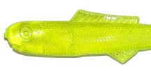 Big Bite Minnow Split Tail 2.5in 10ct Chartreuse - MarineQuest Supply