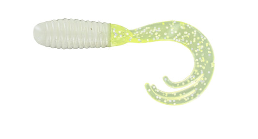 Big Bite Triple Tip Grub 2in 10ct White/Chartreuse Shiner - MarineQuest Supply