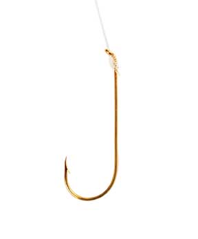 Eagle Claw Aberdeen Gold Snelled Hook Size 2/0 - MarineQuest Supply