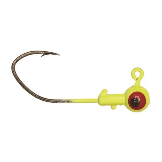 Eagle Claw Pro - V Ball Jig Head 1/32 10ct Chartreuse - MarineQuest Supply