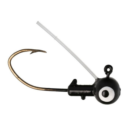 Eagle Claw Pro - V Weedless Ball Jig Head 1/32 6ct Black - MarineQuest Supply