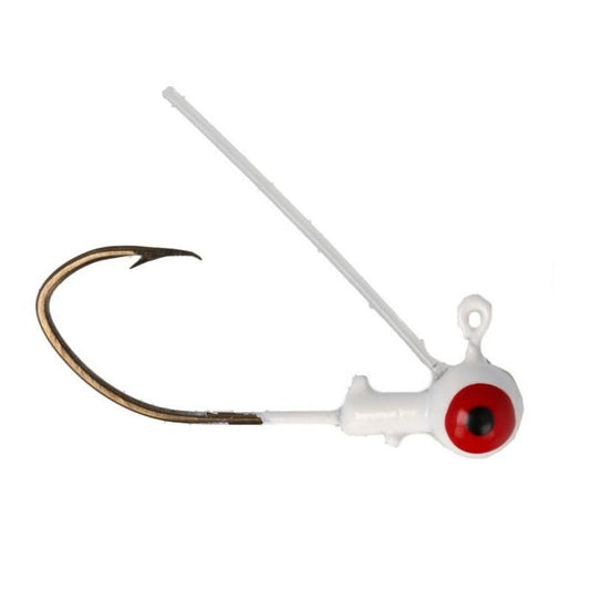 Eagle Claw Pro - V Weedless Ball Jig Head 1/32 6ct White - MarineQuest Supply