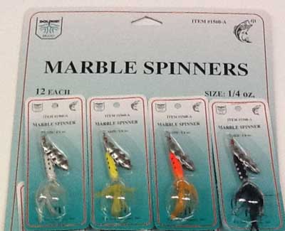 FJ Neil Marble Spinners 1/8oz Chartreuse 12/cd - MarineQuest Supply