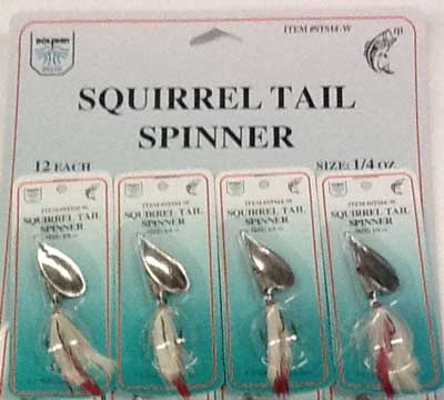 FJ Neil Squirrel Tail Spinners 1/8 White 12/cd - MarineQuest Supply