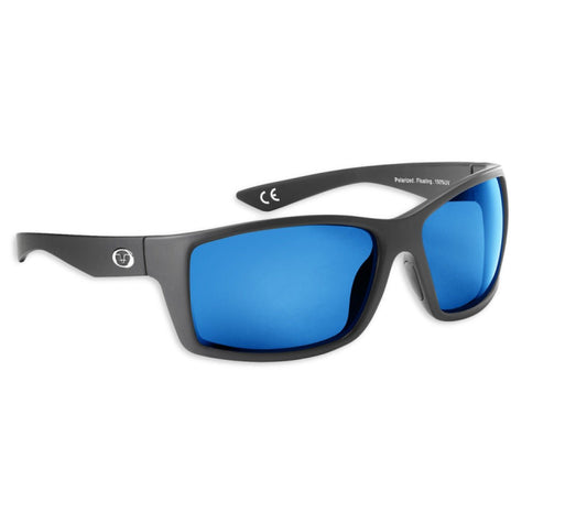 Flying Fisherman Rafter Floating Sunglasses Matte Black Blue Mirror - MarineQuest Supply