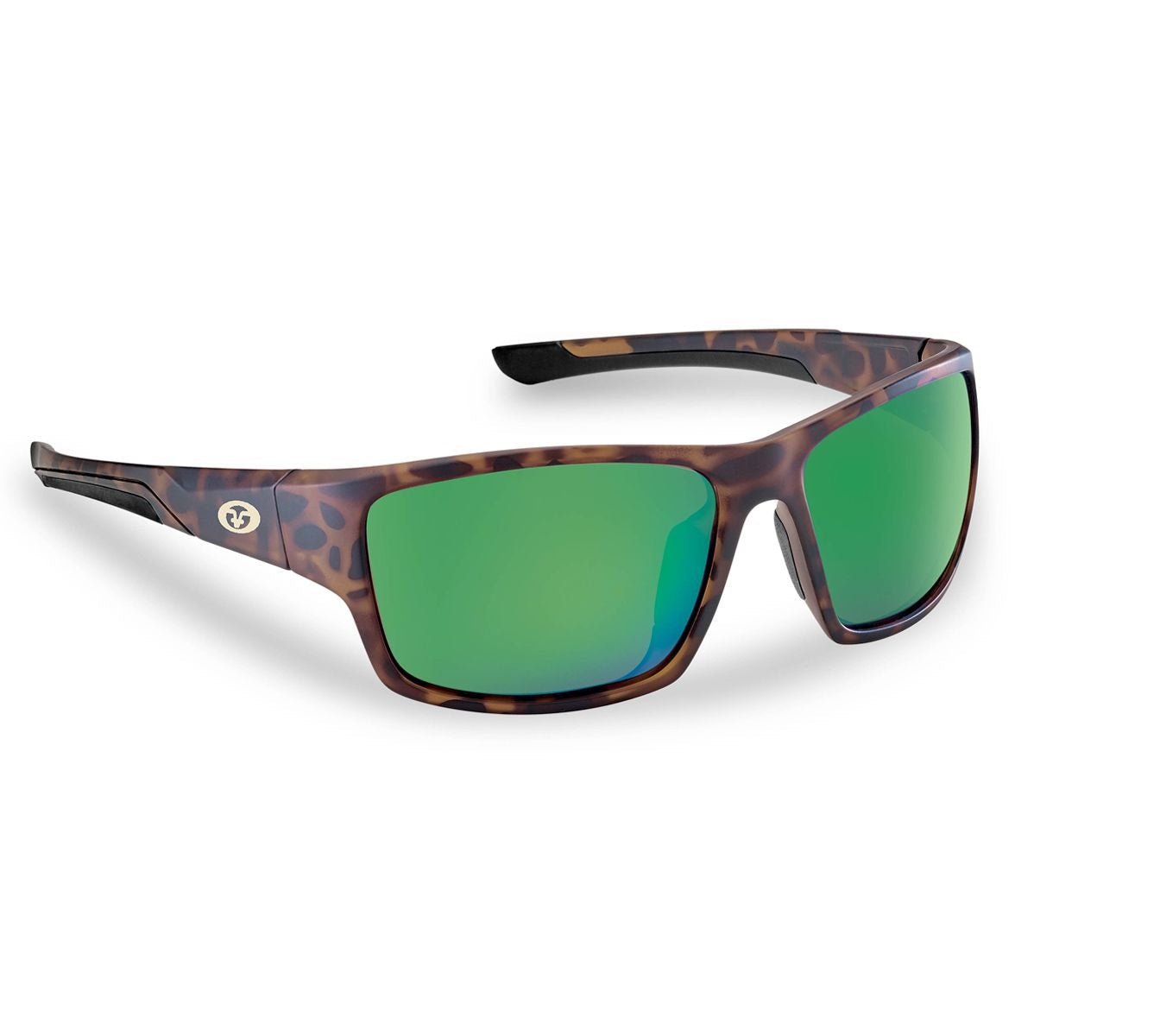 Flying Fisherman Sand Bank Sunglass Matte Black Green Mirror - MarineQuest Supply