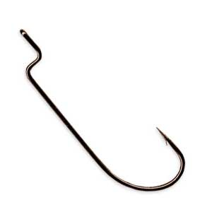 Gamakatsu Offset Worm Hook Black Size 2 6ct - MarineQuest Supply