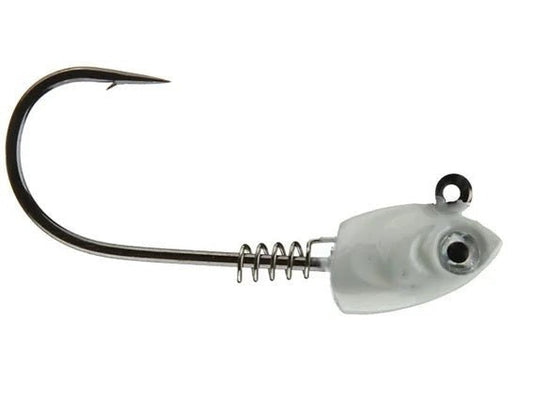 Gamakatsu Swim Bait Head w/spring 4/0 - 1/4oz Pearl 3ct - MarineQuest Supply
