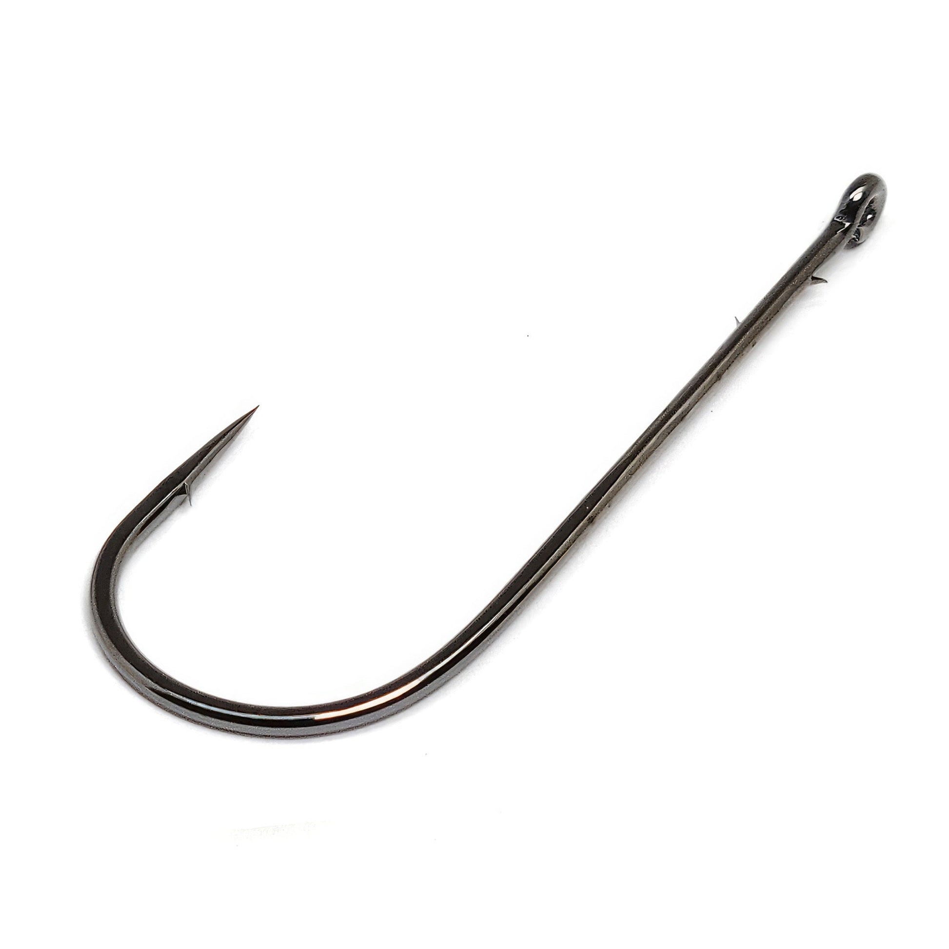 Gamakatsu Worm Hook Straight Shank Round Bend NSBlack Size 4/0 5ct - MarineQuest Supply