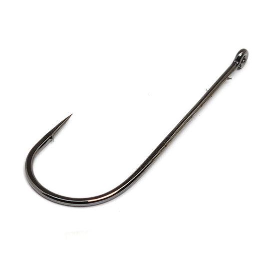 Gamakatsu Worm Hook Straight Shank Round Bend NSBlack Size 4/0 5ct - MarineQuest Supply