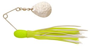 H&H Mini Single Spinner 1/16 6/card Chartreuse/White - MarineQuest Supply