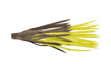 H&H Rubber Skirts Large 3ct Black/Chartreuse - MarineQuest Supply