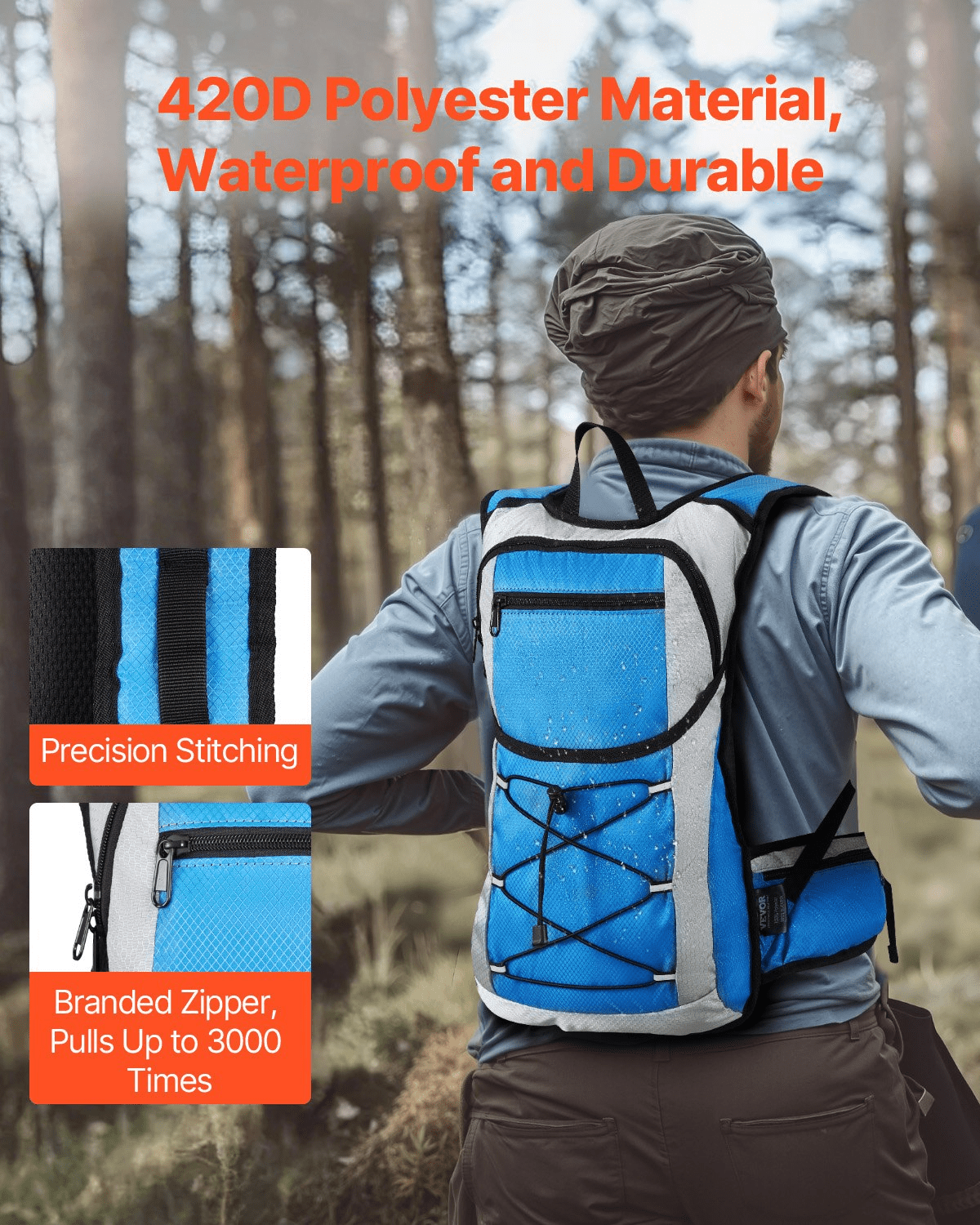 Hydration Pack Backpack 3L TPU Water Bladder Cycling Hiking Running Camping - MarineQuest Supply
