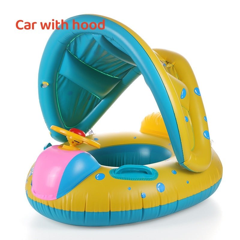 Large Thickened Car Horn Boat Steering Wheel With Canopy Swimming Ring - MarineQuest Supply