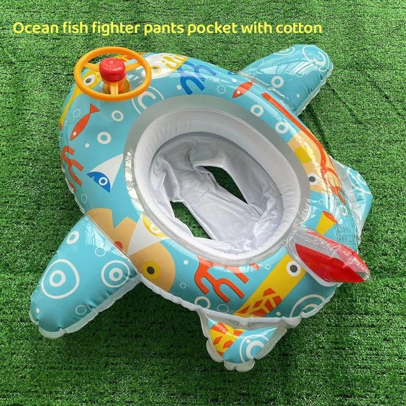 Large Thickened Car Horn Boat Steering Wheel With Canopy Swimming Ring - MarineQuest Supply