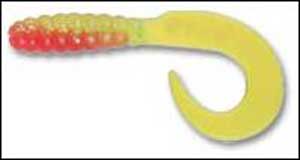 Luckie Strike TriColor Grub 3"10ct Red Chart Glitter Yellow - MarineQuest Supply