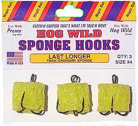 Magic Bait Hog Wild Sponge Hooks Size 4 3ct - MarineQuest Supply