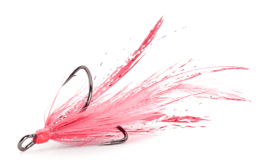 Mustad Dressed Treble Hooks 2ct Red Size 6 - MarineQuest Supply