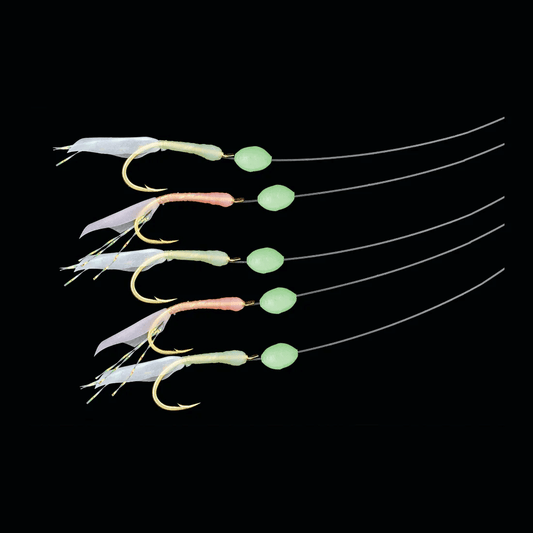 Mustad Sabiki Shrimp Bait Rig w/Glow Bead 30lb Size 4 - MarineQuest Supply