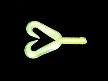 Net Bait Twin Tail 3" 16bg Chartreuse Pearl - MarineQuest Supply