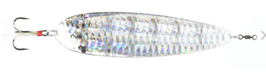 Nichols 8in Ben Parker Magnum Flutter Spoon Silver Shattered Glass 3.5oz - MarineQuest Supply