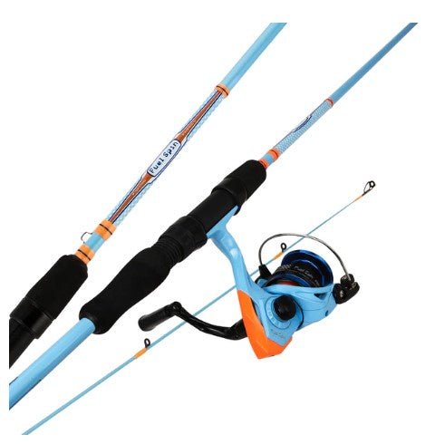 Okuma Fin Chaser X - Series Spin Combo 7ft 2pc Sky Blue & Black - MarineQuest Supply