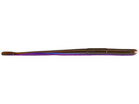 Robo Worms 6in Straight Tail Worm 10 Pk Green Pumpkin Purple - MarineQuest Supply