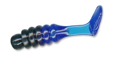 Slider Pan Fish Grub 1" 20ct Black/Blue - MarineQuest Supply