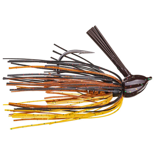 Strike King Hack Attack Fluro Jig 3/4oz Black/Brown/Amber - MarineQuest Supply