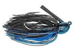 Strike King Hack Attack Fluro Jig 3/8oz Black/Blue - MarineQuest Supply
