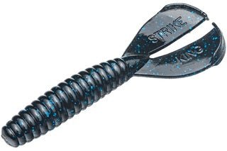 Strike King Rage Twin Tail Menace Grub 4in 8ct Black Blue Flake - MarineQuest Supply