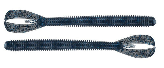 Strike King Rage Twin Tail Menace Worm 6in Black/Blue - MarineQuest Supply
