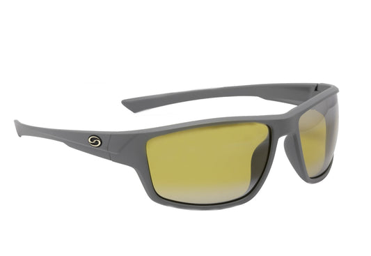 Strike King Sunglass S11 Optics Eutaw Matte Grey Bi - Gradient Yellow inSpotlightin Lens - MarineQuest Supply